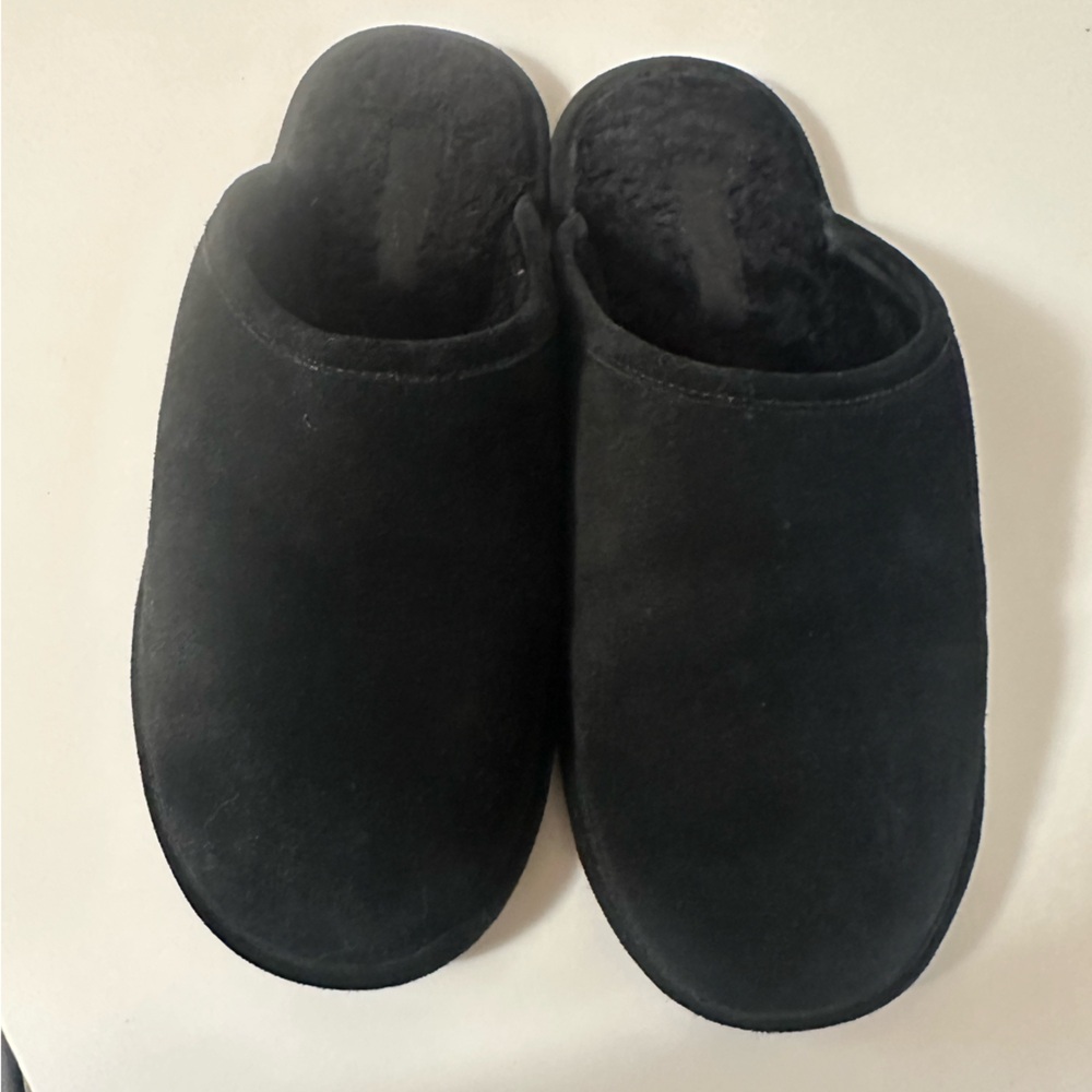 Vince, Hampton Men‘s Lamb Fur Lined Slip Om Slide Slippers, Black US 10